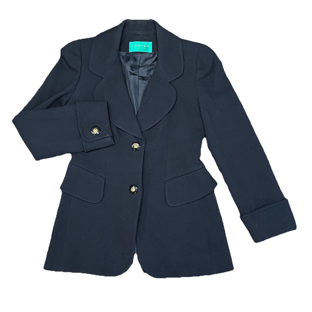 CARVEN Paris Women's Blazer Jacket Size XS Boss Old Money Academia VTG Preppy